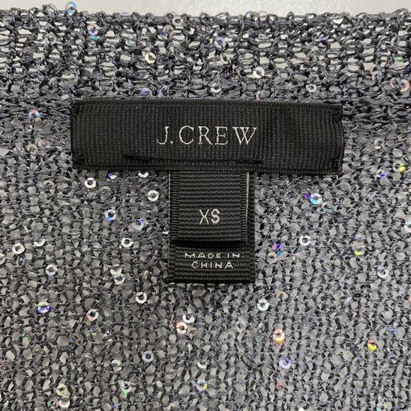 J. Crew Charcoal gray with iridescent sequins v-neck - Picture 6 of 8